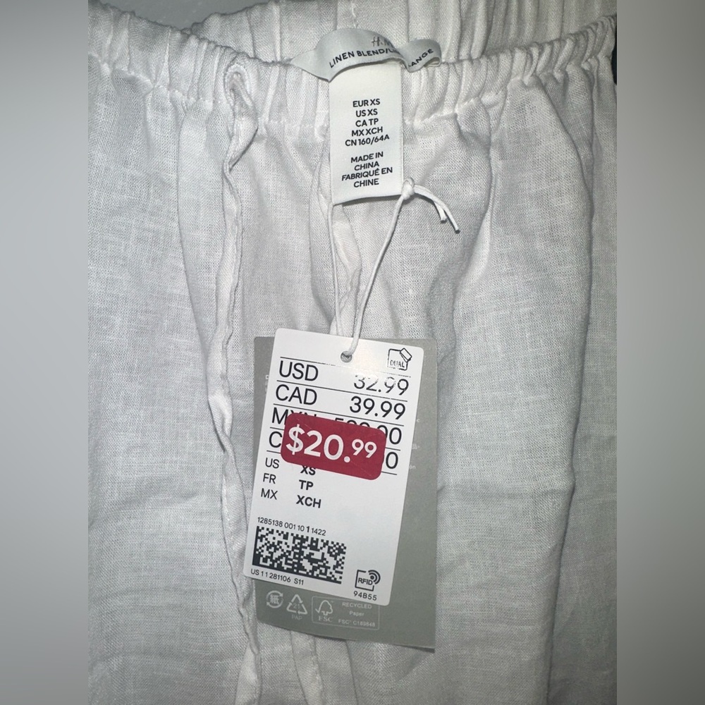 H&M Linen Blend White Maxi Skirt- Size XS - Picture 4 of 7